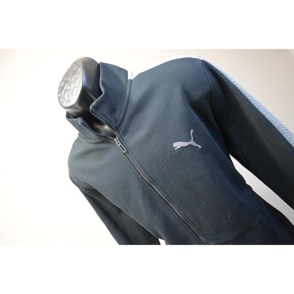 Puma Track Jacket Performance Long Sleeve Athletic Full Zip Black Mens Sz Large - Picture 1 of 8